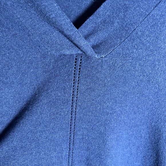 Cyrus Blue Women’s L V-Neck Sweater Soft High Low Wide Ribbed Hem & Cuffs - Picture 6 of 11